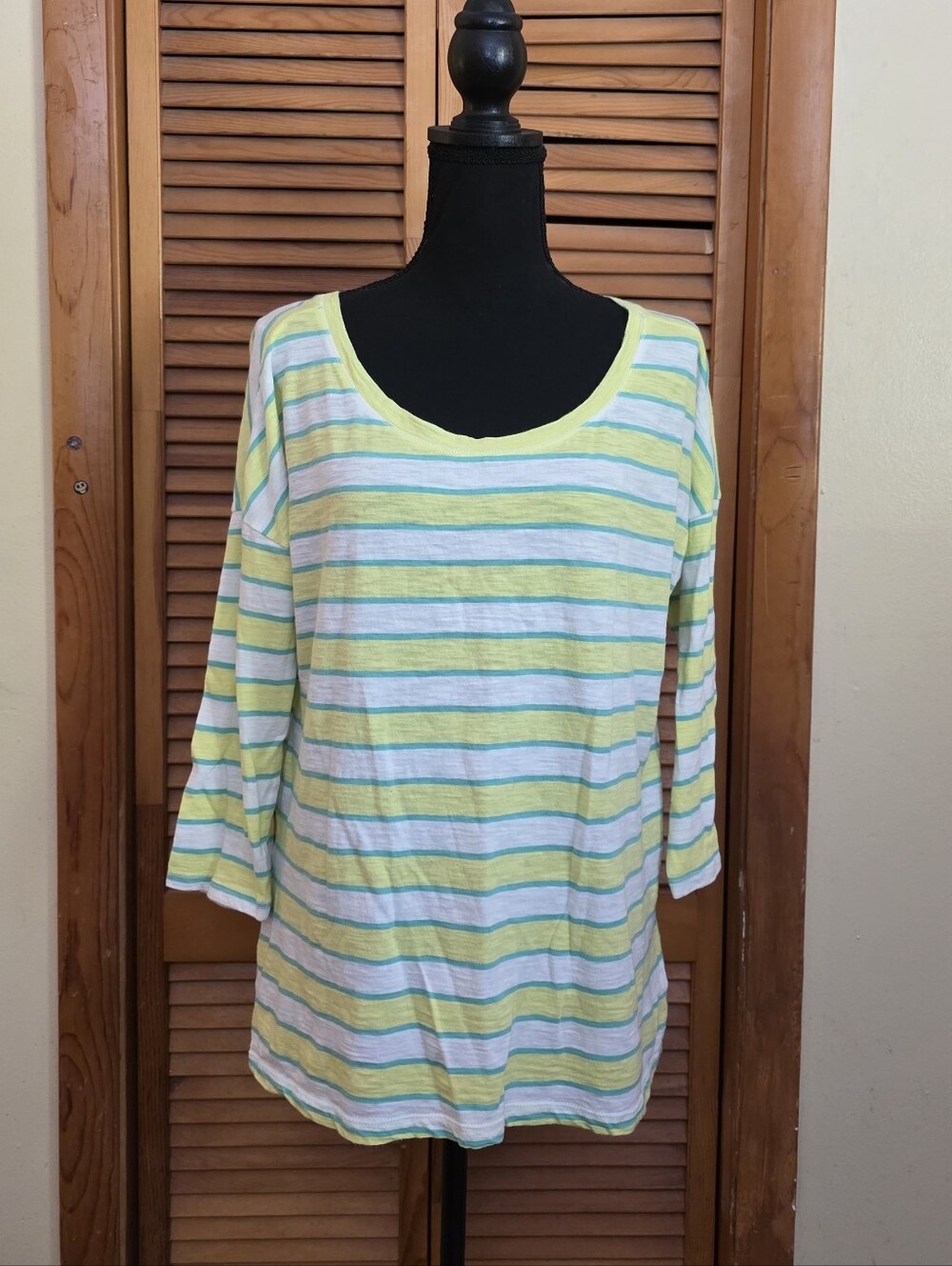 EUC Old Navy Vintage Striped 3/4 Sleeve Tunic Tee Size Large